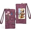 ALBERTBAND Portafogli da Donna con Incisione di Fiore di Nascita Personalizzato Nome Portafoglio lungo Regali per donne Festa della mamma Natale San Valentino (Viola)