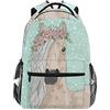 Mnsruu Zaino Flower Horse School per Borsone da viaggio Kids Boys Bambina