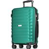 POSH Valigia rigida L in polipropilene - Trolley leggera da 3,2 kg con effetto carbonio - Bagagli robusto con 4 doppie ruote - Capacità 63 litri, resistente ai graffi - 65x45x27 cm
