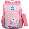FANDARE Carino Zainetti per bambini Cartelle per la scuola Riflettente Zaino Scuola Zaino Casual Ragazze Ragazzi Zainetto per 1-6 classi bambino Studenti Viaggiare Zaini con Astuccio Rosa