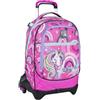 Seven Yub Trolley Scuola 3 Ruote, Rosa, MagicWorld, 3 in 1, Triplo Uso, Zaino con Carrello Sganciabile e Crossover System, Zaini e Trolley Scuola e Viaggio