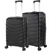 JASLEN - Set valigie - Set Valigie Rigide Offerte. Valigia Grande Rigida, Valigia Media Rigida e Bagaglio a Mano. Set di Valigie con Lucchetto Combinazione TSA, Nero