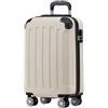 Malu Shoes Valigia 50x35x20 ruota smontabile 45x36x20 cm EasyJet Trolley Bagaglio a mano in ABS 4 Ruote Rimovibili (50x35x20 ruota smontato 45x36x20 cm) colori misti (BEIGE)