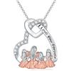 Flpruy Collana in argento Sterling padre figlia/madre figlia/sorella collana figlia collana di papà mamma cristallo amore cuore collana gioielli regalo di compleanno per donne ragazze sorella, Argento