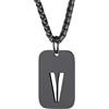 Richsteel Collana con Ciondolo a Forma di Lettera A-Z 26 Personalizzabile con Lettera dell'Alfabeto con Catena di Grano Resziabile Placcato Oro/Nero e Acciaio Inossidabile Gioielli Unisex