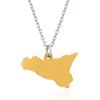 amorili Collana Sicilia Ciondolo Uomo Donna - Gioielli Siciliani in Acciaio Inossidabile Dorato - Idea Regalo Elegante Unisex cll0594c