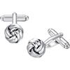 RunootPR Gemelli Argento Personalizzato Nodo Manchette Nodi Manchette Uomo Matrimonio Negozio Gioielli Regalo con Scatola Regalo, 0.47, Rame, rame.