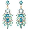 Clearine Art Deco Brillante Strass Marquise Smeraldo Taglio Geometrico Dichiarazione Orecchini a Penzolo per Donne