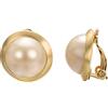 JOLCHIF Orecchini a clip con nodo d'amore, da donna, con perle d'imitazione dorate, placcati in oro 9 carati, senza punzonatura, regalo di gioielli, 18mm, Perla, Perla sintetica