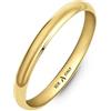 Amberta Fede Nuziale Oro 18K Giallo Bianco per Donna | Anello Oro 18K Donna 2 mm Vero Solido Qualita' Premium Italiano: Fede Oro Giallo 2 mm Misura 22
