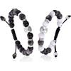 TOTWOO Bracciali a Perle per Coppie - Pietre Naturali & Acciaio Inossidabile con Energia Positiva, Regolabili Braccialetti Sole-Luna (non Smart), Il Regalo Perfetto per Amore e Amicizia