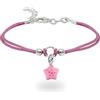 inSCINTILLE Braccialetti Bambina con Filo Cerato e Charm in Argento 925, Girotondo Bracciale Bambina e Bambino (Stella Rosa)