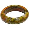 oasymala Anello di pietra di agata naturale con cristallo curativo, accessorio per meditazione per uomo o donna (Unakite)