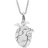 Cavaliere Gioielli Collana Cuore Anatomico Argento 925 Portafortuna Donna Uomo (Cuore Grande)