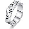 Twoowl Anello vichingo in argento Sterling 925 con rune nordiche, amuleto pagano, anello vichingo, anello nuziale, gioiello regalo per uomini e donne, #9, Metallo, Non pietra preziosa