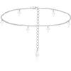Estrellique Cavigliera da donna, in argento Sterling 925, regolabile, 22 + 5 cm, con ciondolo a forma di croce, a forma di luna, impermeabile, a piedi nudi, estivi, da spiaggia, Argento sterling