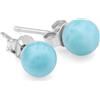 Lebensquelle Plus Orecchini a perno in pietra naturale con chiusura in argento 925 | Perla/sfera 6 mm di diametro | Orecchini con fermaglio (Larimar)