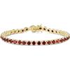 FANCIME Bracciale Tennis Donna Oro, con Pietra Granato Sintetica, Regalo per Donne, Lunghezza 18 cm