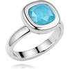 Passo Anello pietra blu turchese donna in argento. Questo anello Solien ha un cristallo intagliato in finitura ceramica molto originale, oltre ad essere un modello regolabile
