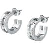 TRUSSARDI Orecchini Donna in Acciaio, Cristalli, Collezione T-LOGO - TJAXC70
