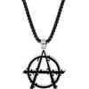 Hao Wu Xuan moda moda e personalità Vintage Anarchia Simbolo Colore Nero Pendente Mens Ragazzi Pendente Collana Gioielli prezzie