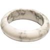 oasymala Anello di pietra di agata naturale con cristallo curativo, accessorio per meditazione per uomo o donna (Howlite)