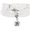 oasymala Braccialetto Japa Mala Beads 108, collana con ciondolo Buddha con ciondolo simbolo OM Yoga per uomo o donna (Giada bianca (White Jade))