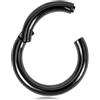 Inoki - Anello clicker a segmenti in acciaio nero - Spessore 4 mm, Diametro 16 mm