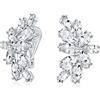 Bling Jewelry Elegante Classico Nuziale Marquise Teardrop Orecchio Cluster Cubic Zirconia AAA CZ Foglia Clip Su Orecchini Per Le Donne Matrimonio Prom Formal Party Argento Placcato