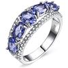 KnSam Anello da donna, in argento 925, elegante, da sposa, in argento 925, per donna e donna, con tanzanite argento, Argento, Creato tanzanite