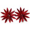 BRANDELIA Orecchini da donna con cristalli colorati, a forma di fiore, placcati argento e oro, vari colori e placcato Argento, colore: rosso, cod. Margarita6