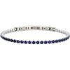 Zelara Italy Bracciale Tennis Unisex con Zirconi - Acciaio Inossidabile 316L - Regolabile 18+3 cm - Elegante Gioiello Regalo (Blu)