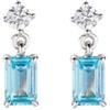 Amen Orecchini da donna di Amen della collezione Fancy. Gioiello in argento 925 con placcatura rodio e zircone bianco e zircone acqua marina. La referenza è: EREBAC.
