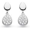 Kit Heath Orecchini pendenti in argento Sterling placcato al rodio e zirconia cubica costiera di ghiaia, Argento sterling, zirconia cubica