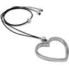 Vestopazzo Bigiotteria Collezione Donna, Collana con Filo Regolabile Nero, Pendente Sagoma Cuore Vuoto, Alluminio riciclato, Nickel tested- Eco-friendly