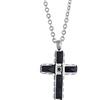inSCINTILLE Collana Uomo in Acciaio Inossidabile con Ciondolo Croce in Ceramica e Zircone Centrale