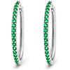 LES FOLIES DI PAOLA GRIECO Coppia di Orecchini a Cerchio Verde cerchietti strass in argento 925 rodiato - Hoops Collection (20mm)
