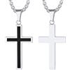 Richsteel Collana con Pendente a Croce Placcato in Oro/Nero Collana con crocifisso di Gioielli in Acciaio Inossidabile 316L Cristianesimo (con Confezione Regalo)