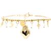 FREDDY Bracciale da Donna Cuore Sacro, Braccialetto in Acciaio Inossidabile Ipoallergenico - Collezione Harmony - 20 cm, Pendenti - Gold
