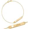 Sakrami Bracciale in Oro Piastrina con Cuore Kids Collection Bracciale in Oro per Bambini con Nome + Confezione Regalo Personalizzata + Idea Regalo Braccialetto per Nascita Comunione o Battesimo
