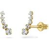 ROSA DI MANUEL Orecchini in Oro Sterling Certificato con Zircone Bianco e Chiusura a Pressione 4-5112