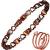 EnerCoppeX Cavigliera magnetica da donna con bottoni automatici, design a forma di cuore, con magnete, lunghezza 24 (D)