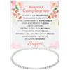 Bramart Bracciale Donna Idea Regalo Compleanno 50 Anni Argento Sterling 925 modello Tennis Regalo per lei Festa Evento speciale, Bracciali Compleanni Natale - Cofanetto con DEDICA incluso (50 Anni - 2)