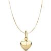gioiellitaly Ciondolo cuore bombato in argento 925 dorato con catenina veneziana argento 925 lunghezza 45 cm gioiello ragazza donna elegante simbolo amore