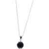 Marrocu Gioielli Girocollo su Coccu in Ossidiana, Argento 925, Collana da 60 cm. con Ciondolo Portafortuna, Artigianale Sardegna