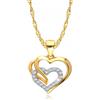 AMAR Luxury ZELYA Collana da donna in oro 585/925, con cuore in argento 925, con ciondolo a forma di cuore con zirconi
