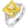 GemKing R11853 Yellow zirconium 10 * 10 Moissanite Women's Ring S925 Sterling Silver Ring | human dream