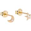 jewellerybox Orecchini in oro giallo 9ct con stella e luna