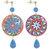 IN Lebole Collezione The Circle DPOR85 Ruota Siciliana Orecchini da Donna in Ottone Pietra Azzurro