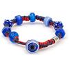 SAGA GIOIELLI Bracciale Colorato con Perle in Vetro - Bracciale Artigianale Multicolore Regolabile 23 cm - Gioiello Unisex Uomo Donna - Idea Regalo Originale - COLLEZIONE SOLARA (BSVE8F4-06)